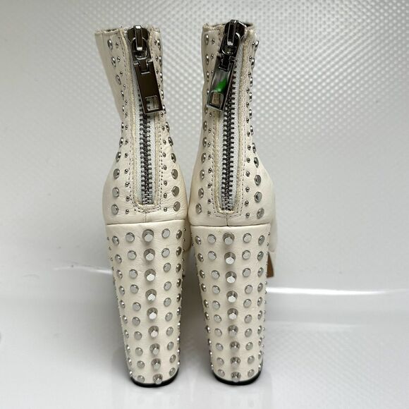 Dolce Vita Boot 9  Liv Off White Leather Studded Ankle Platform - Picture 3 of 12